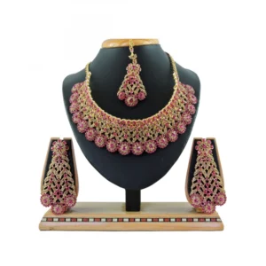 Women's Alloy Necklace set (Pink)