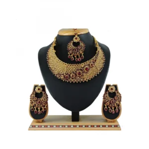 Women's Alloy Necklace set (Maroon)