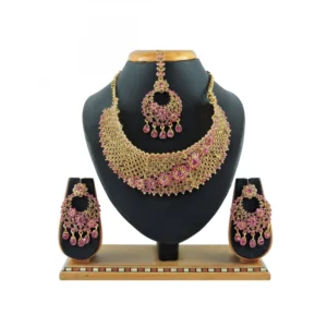 Women's Alloy Necklace set (Pink)