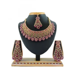 Women's Alloy Necklace set (Pink)