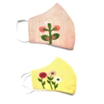 Pack of 2_ Embroidery Cotton Mask (Color: Assorted)