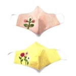 Pack of 2_ Embroidery Cotton Mask (Color: Assorted)