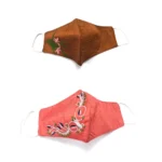 Pack of 2_ Embroidery Cotton Mask (Color: Assorted)
