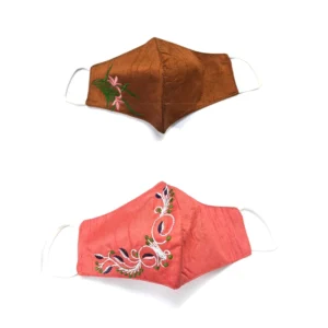 Pack of 2_ Embroidery Cotton Mask (Color: Assorted)
