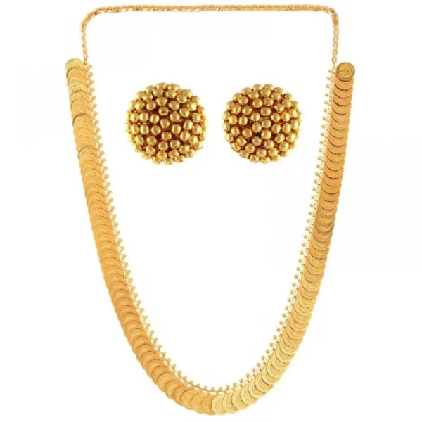 Women's Long Coin Chain And Earing Set