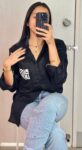 "BOSS LADY" Black Full Sleeves Cotton Shirt