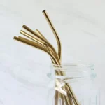 Brass / Copper Straws With Cleaner - Pack of 2