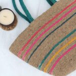 Multicolour Jute Tote Bagc