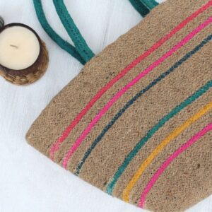 Multicolour Jute Tote Bagc