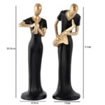 Musical Lady Playing Saxophone and Clarinet Showpiece for Home Décor Living Room