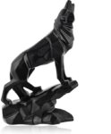 Handcrafted Decorative Diamond Cut Black Wolf Sculpture for Home Décor Showpiece Figurine