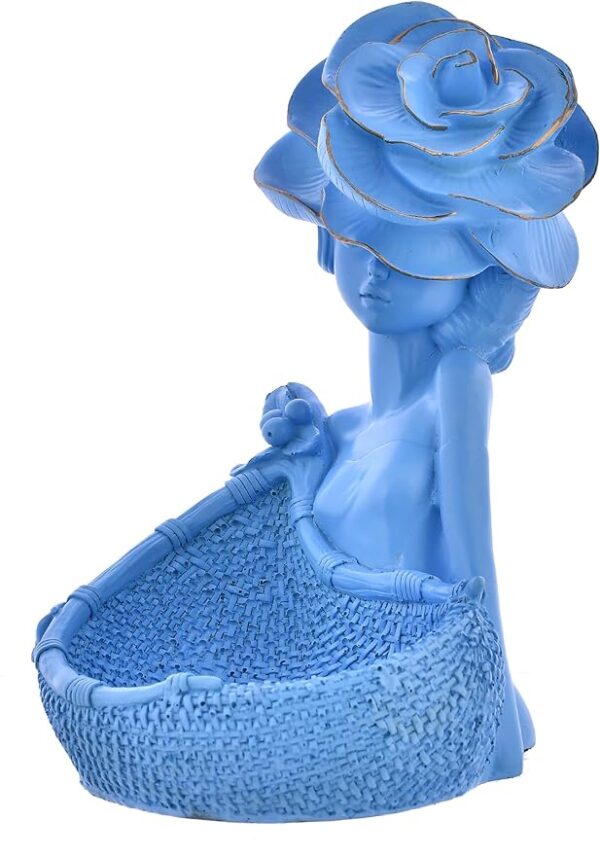 Decorative Lady with Basket Statue for Home Décor Showpiece Figurine