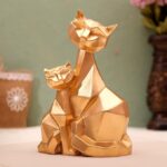 Handcrafted Cat Family Decorative Sculpture for Home Décor Showpiece Figurine