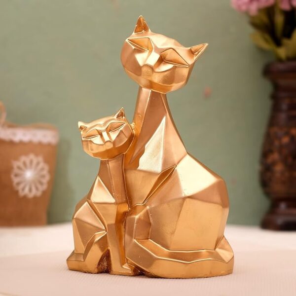 Handcrafted Cat Family Decorative Sculpture for Home Décor Showpiece Figurine
