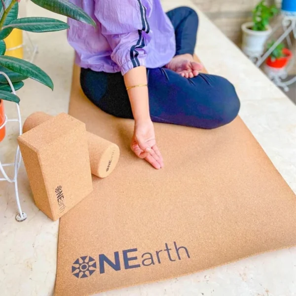 Cork Yoga Combo - Mat, Roller and Brick/ Block