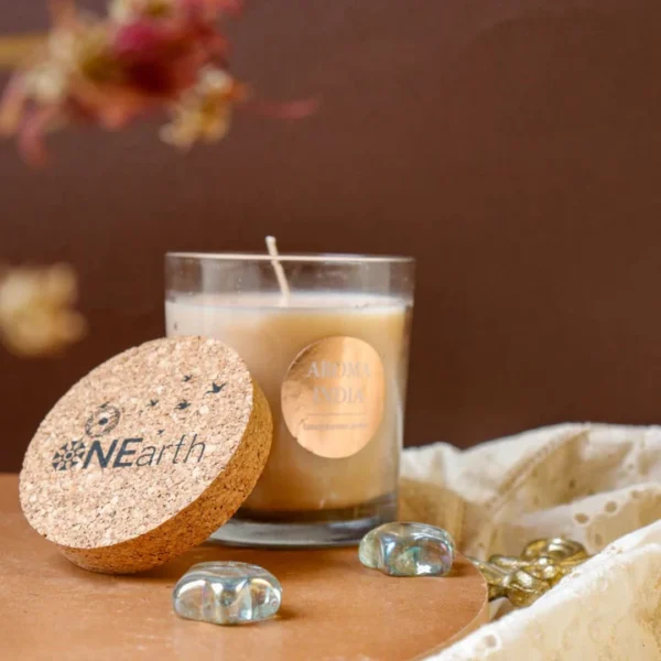 Luxury Scented Candle with Cork Lid - Soy Wax (1 wick)Midnight Jasmine Pack Of 2